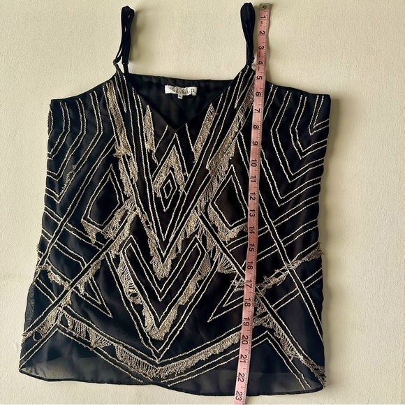 Y2k PARKER Womens Top Size Medium Chain Mail Flapper Gatsby - Picture 6 of 14